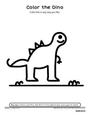 First page of Color the Dino