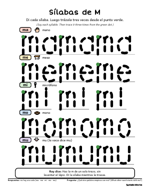 First page of Sílabas de M
